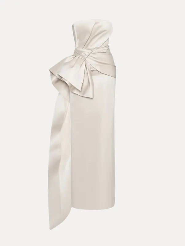 Bow-Detailed Column Gown made by Oscar de la Renta