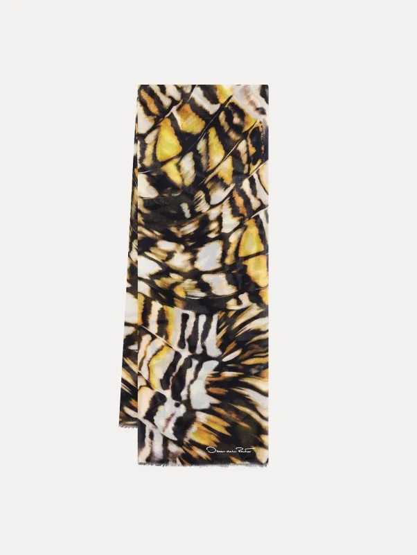 Abstract Butterfly Modal Cashmere Scarf sold by Oscar de la Renta