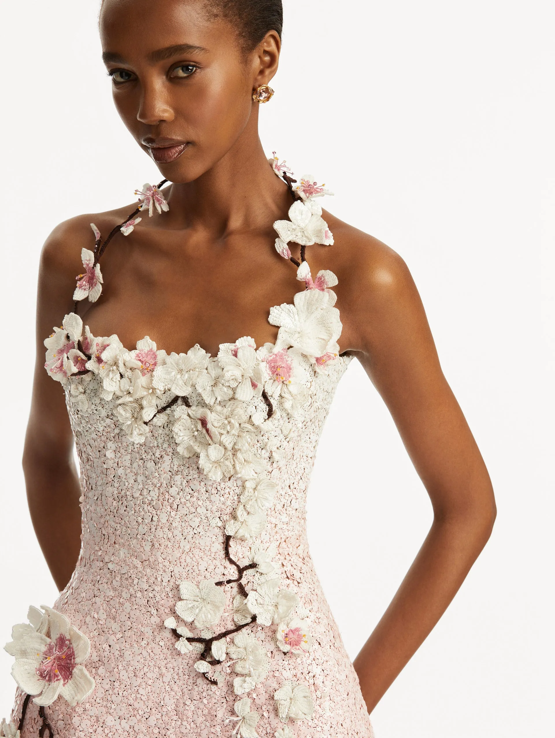 Cherry Blossom Sequin Cocktail Dress sold by Oscar de la Renta product image thumbnail 5