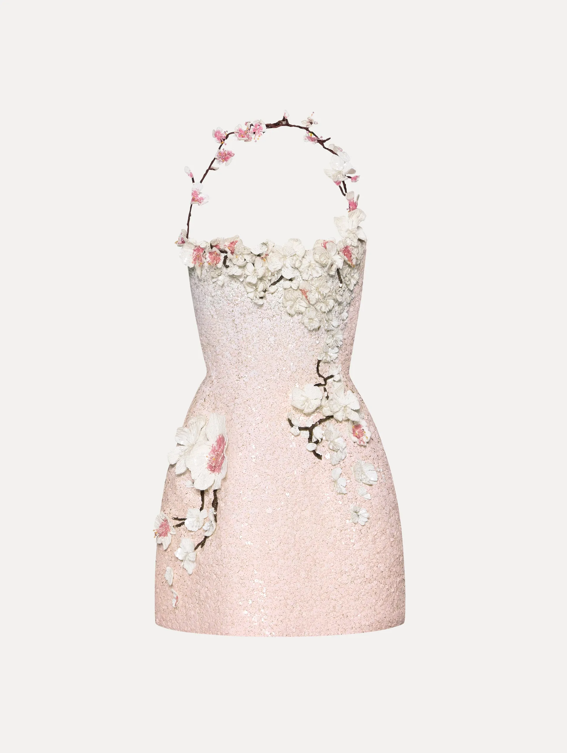 Cherry Blossom Sequin Cocktail Dress sold by Oscar de la Renta