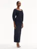 Metallic Orchid Jacquard Column Gown sold by Oscar de la Renta