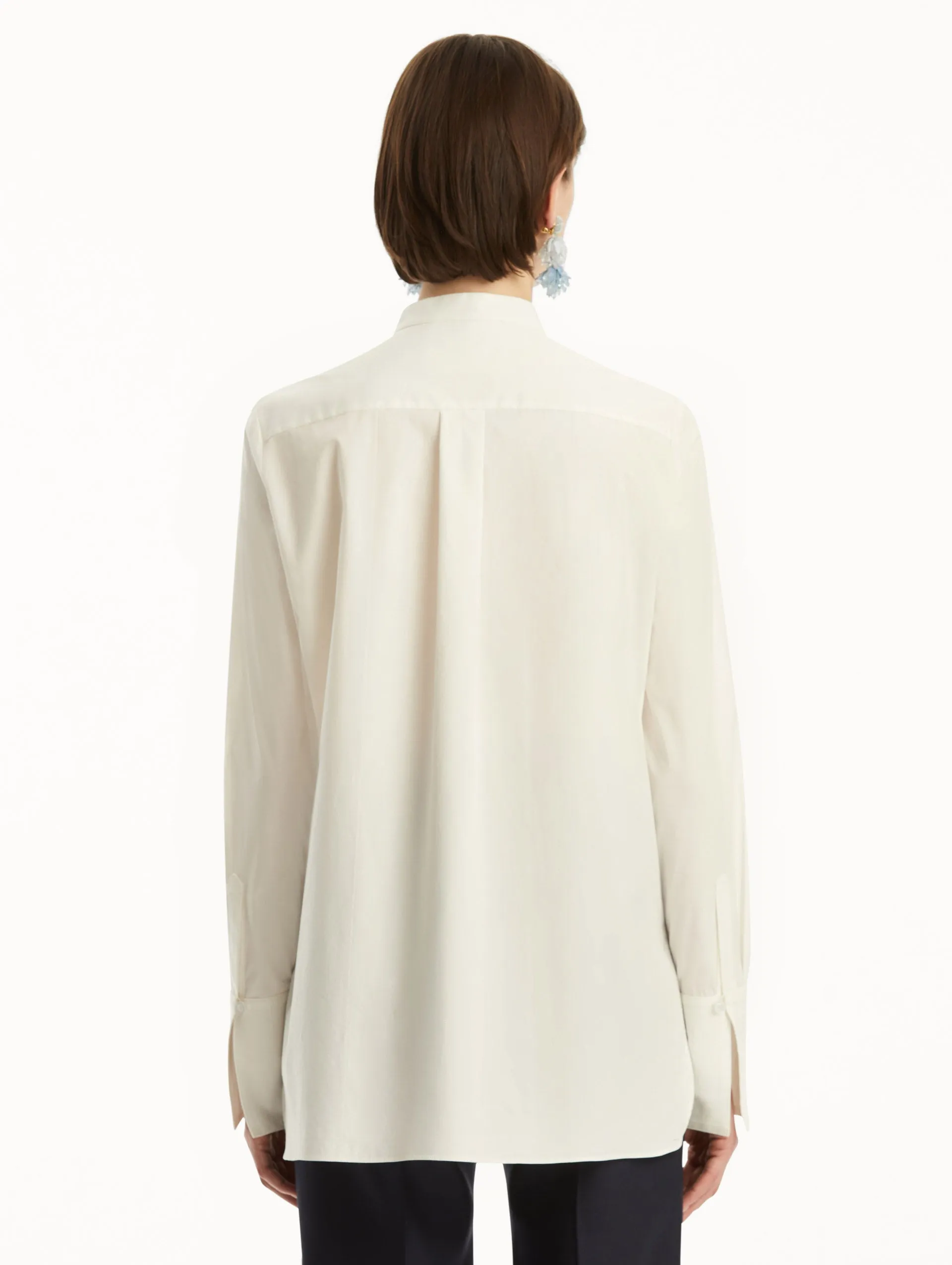 Cherry Blossom Cotton Poplin Pleated Blouse sold by Oscar de la Renta product image thumbnail 4