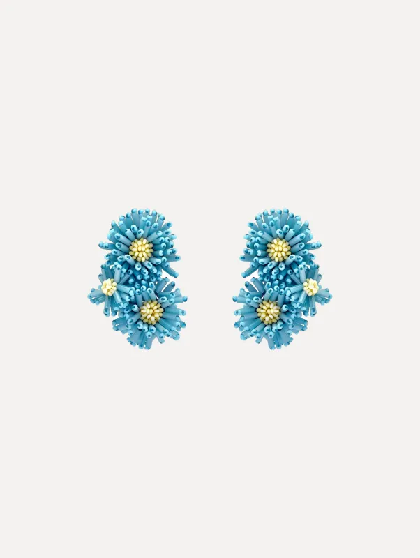 Pompom Flower Clip-On Earrings sold by Oscar de la Renta