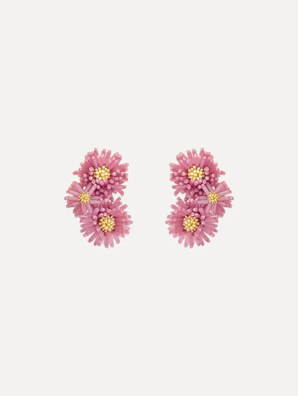 Pompom Flower Clip-On Earrings sold by Oscar de la Renta