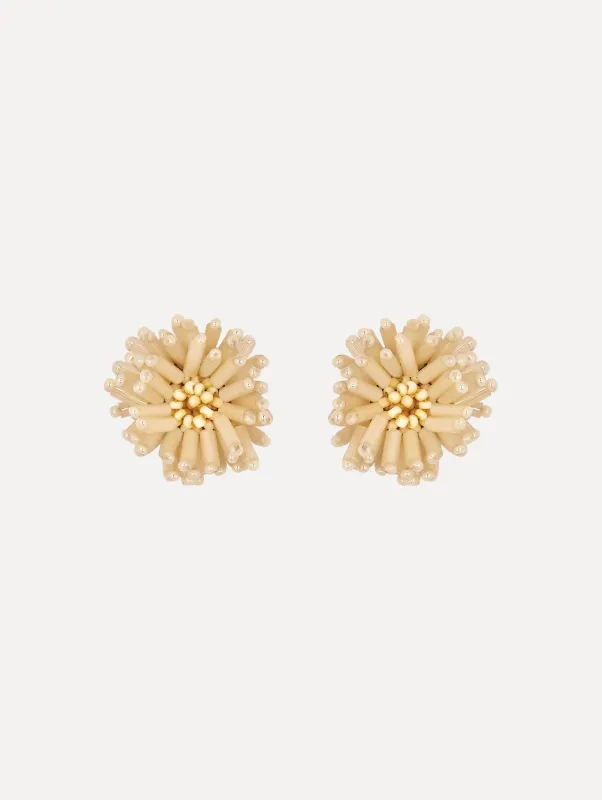 Pompom Flower Earrings sold by Oscar de la Renta