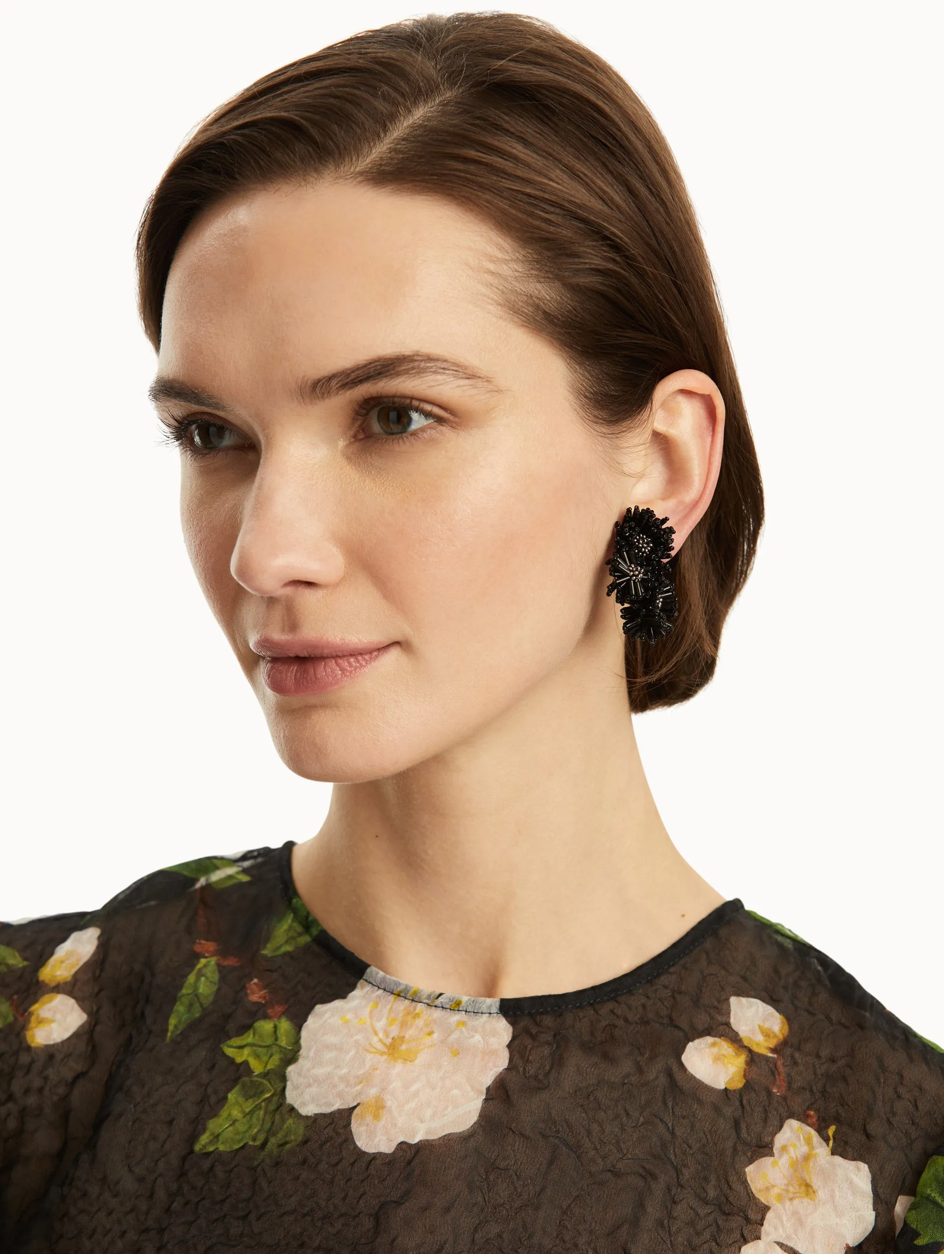 Pompom Flower Clip-On Earrings sold by Oscar de la Renta product image thumbnail 2