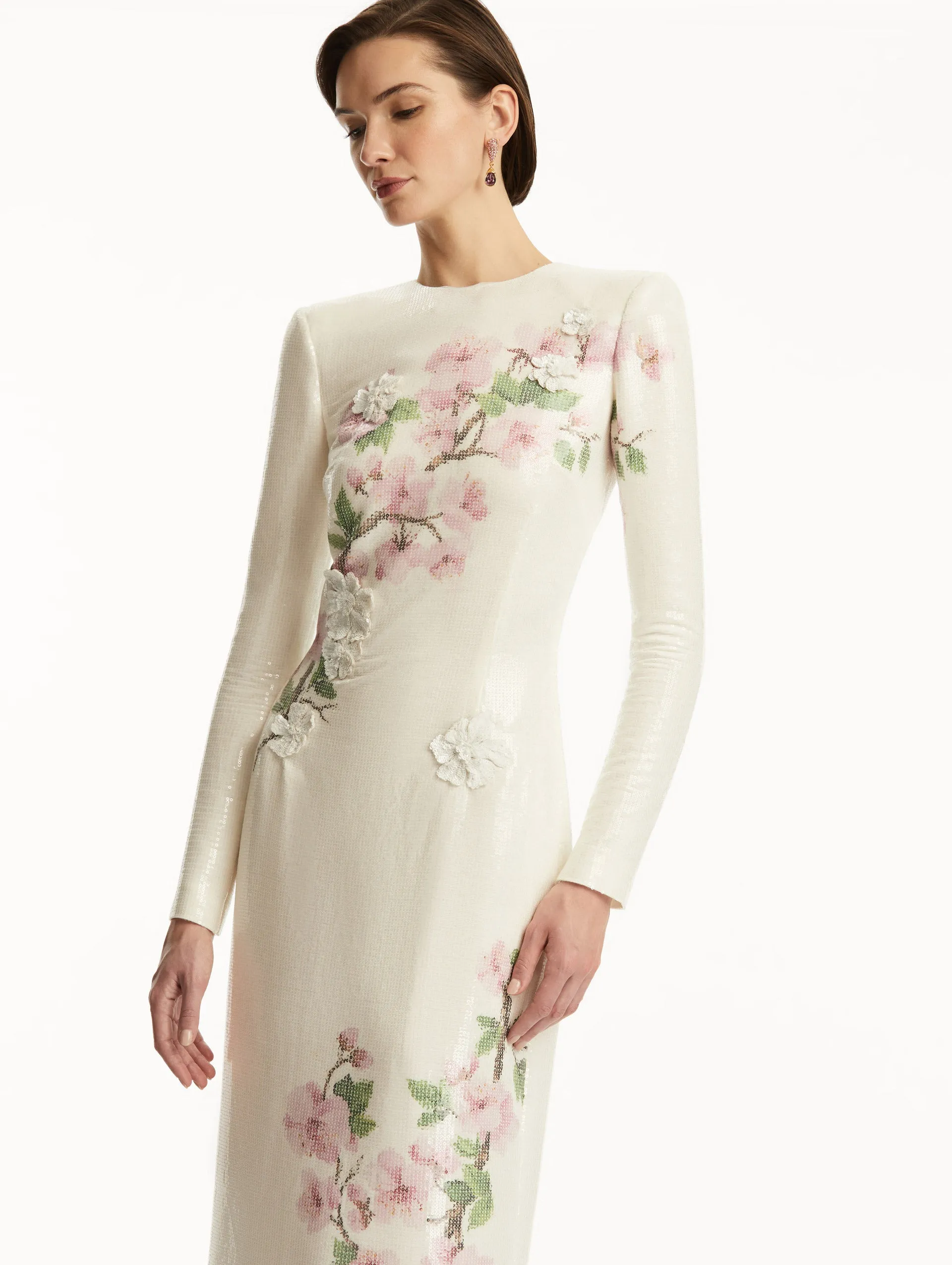 Sequin Jersey Cherry Blossom Gown sold by Oscar de la Renta product image thumbnail 5