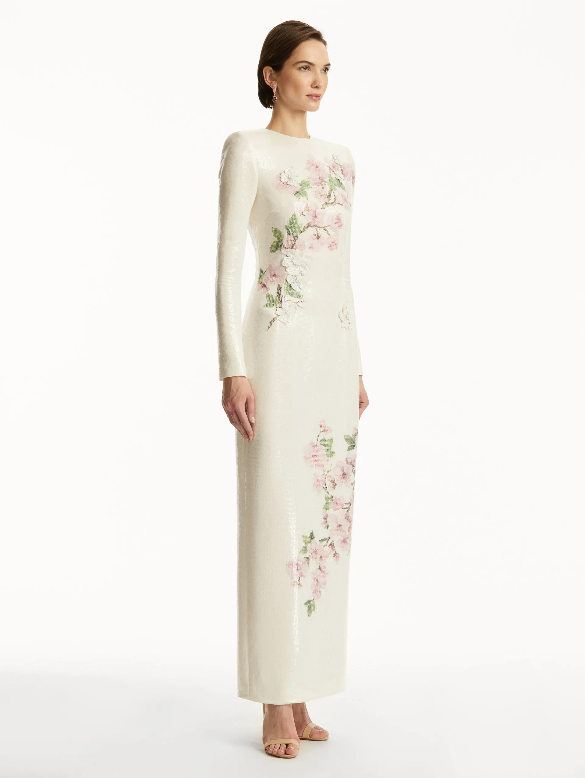 Sequin Jersey Cherry Blossom Gown sold by Oscar de la Renta product image thumbnail 4