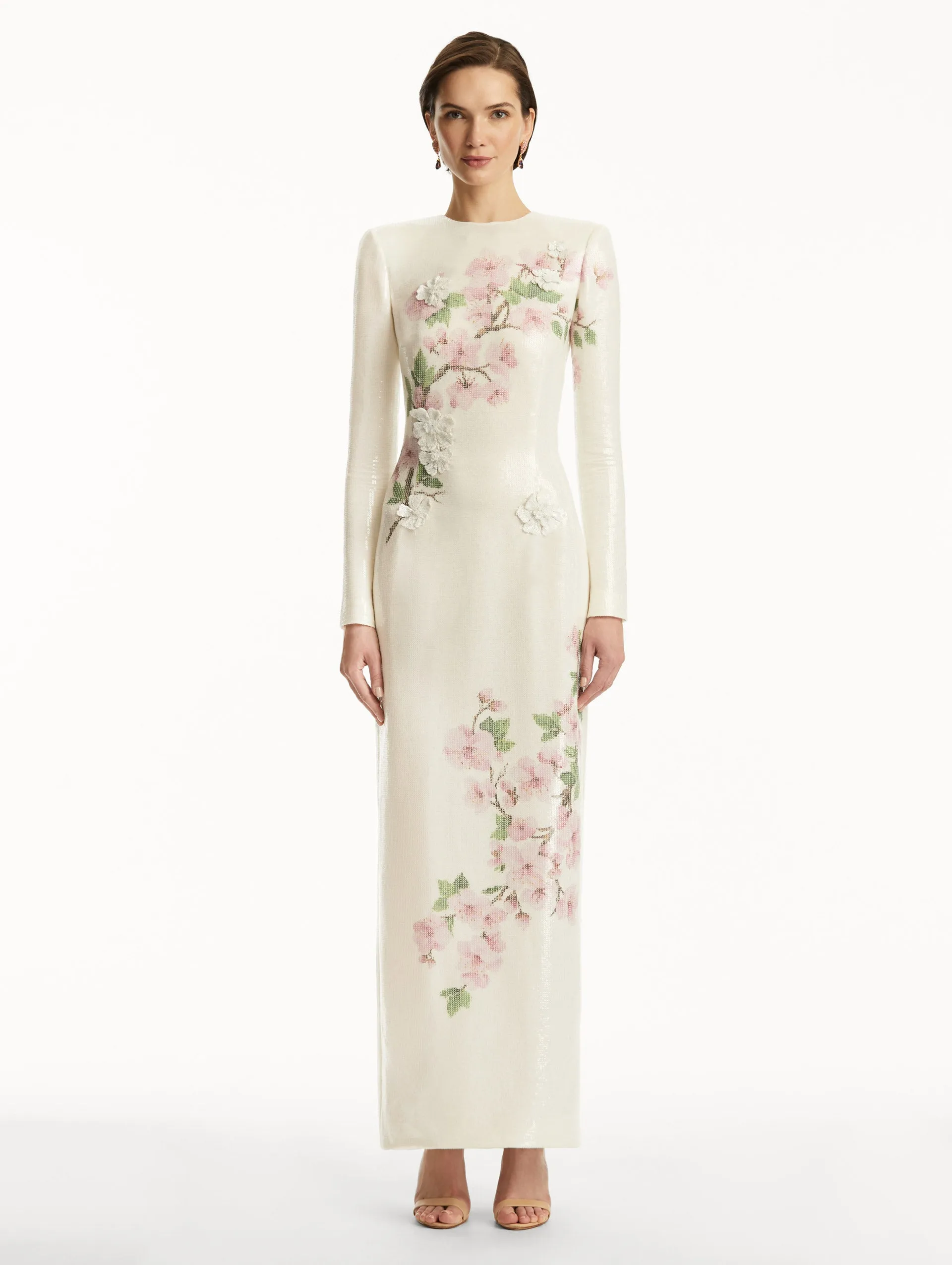 Sequin Jersey Cherry Blossom Gown sold by Oscar de la Renta product image thumbnail 2