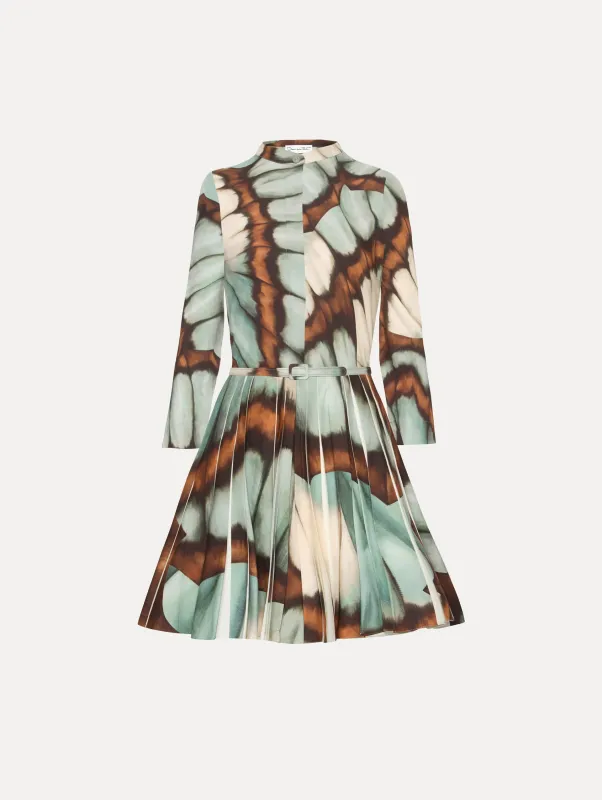 Abstract Butterfly Cotton Poplin Mini Dress sold by Oscar de la Renta