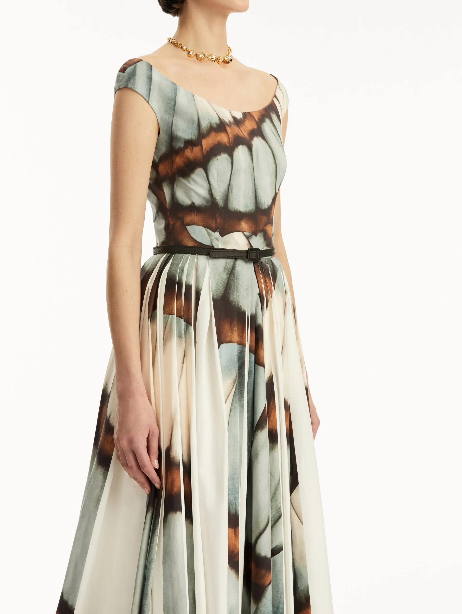 Abstract Butterfly Cotton Poplin Dress sold by Oscar de la Renta product image thumbnail 4
