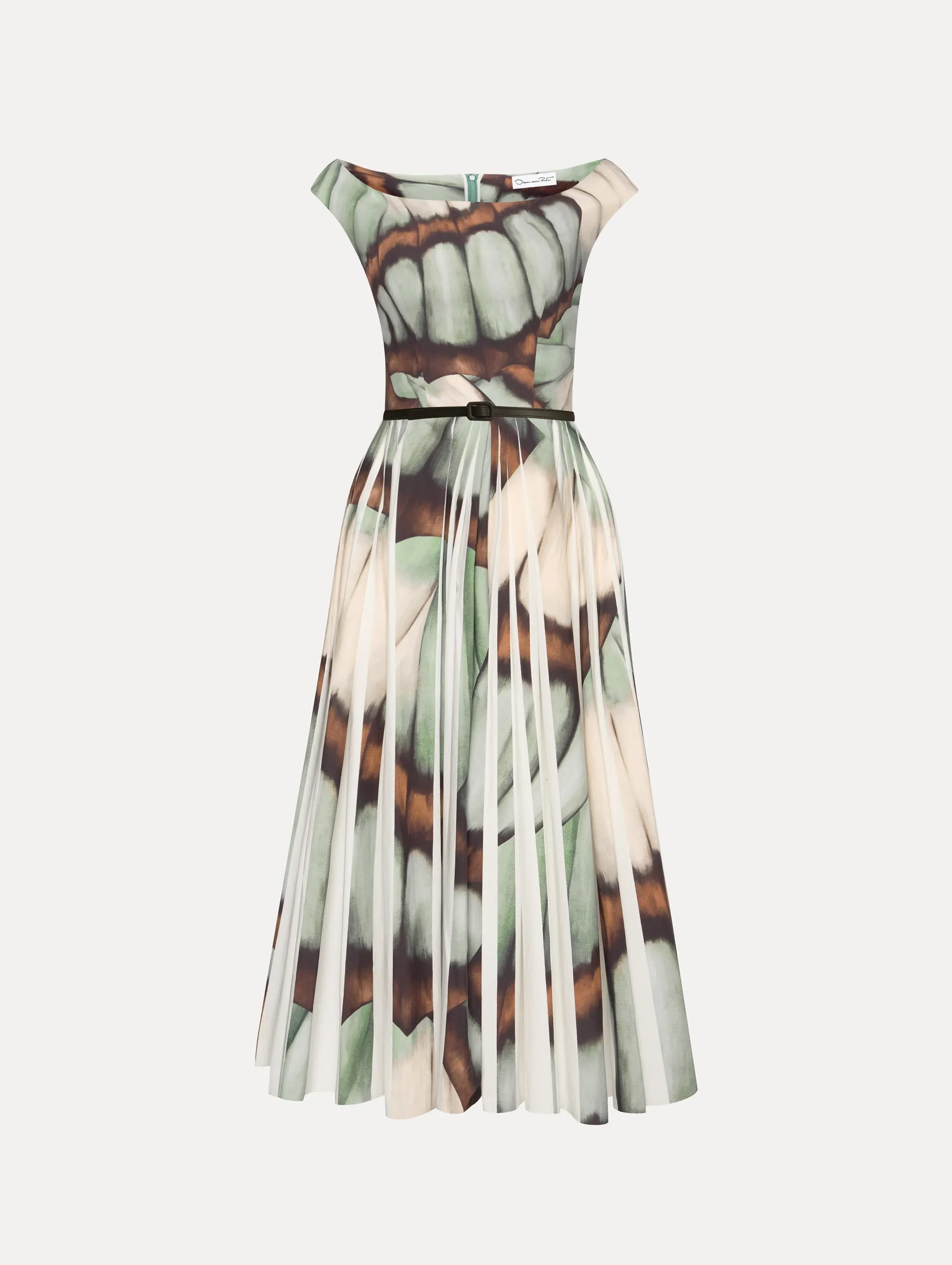 Abstract Butterfly Cotton Poplin Dress sold by Oscar de la Renta