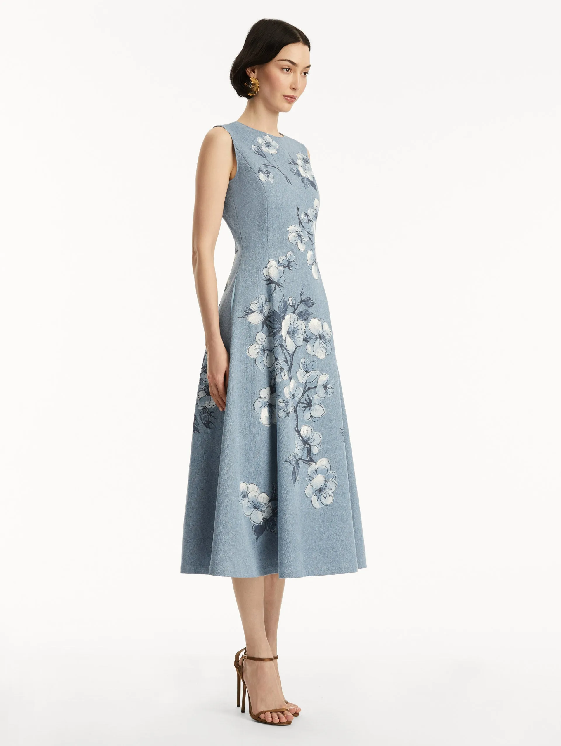 Cherry Blossom Denim Dress sold by Oscar de la Renta product image thumbnail 4