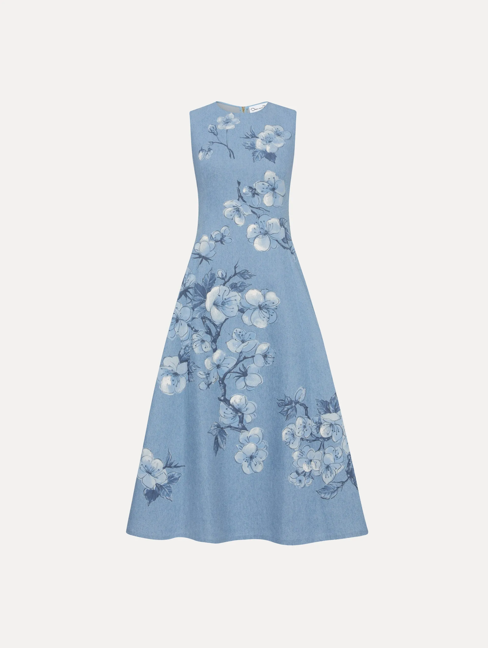 Cherry Blossom Denim Dress sold by Oscar de la Renta