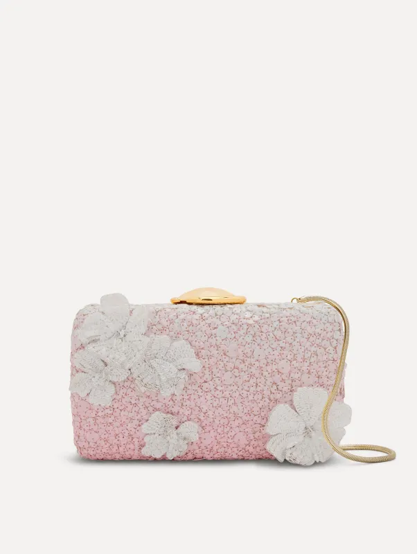 Cherry Blossom Sequin O Minaudière sold by Oscar de la Renta