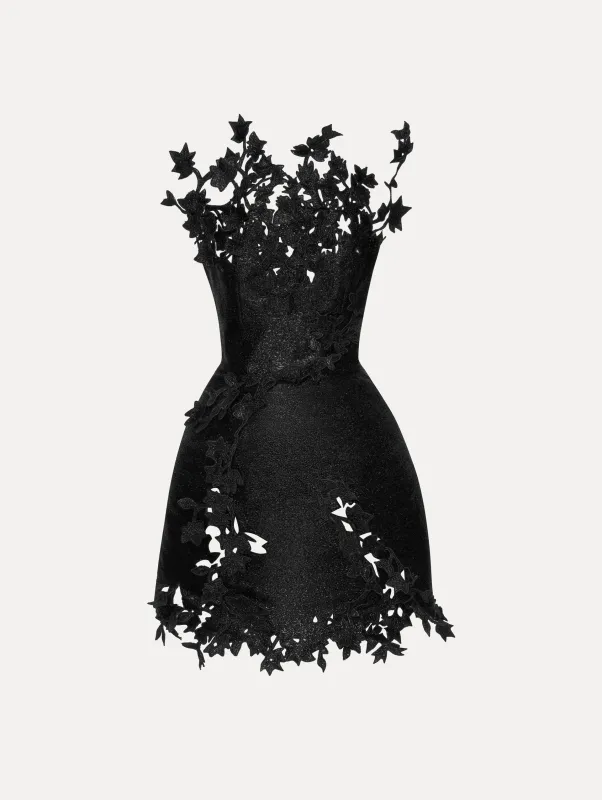 Metallic Cherry Blossom Embroidered Dress sold by Oscar de la Renta