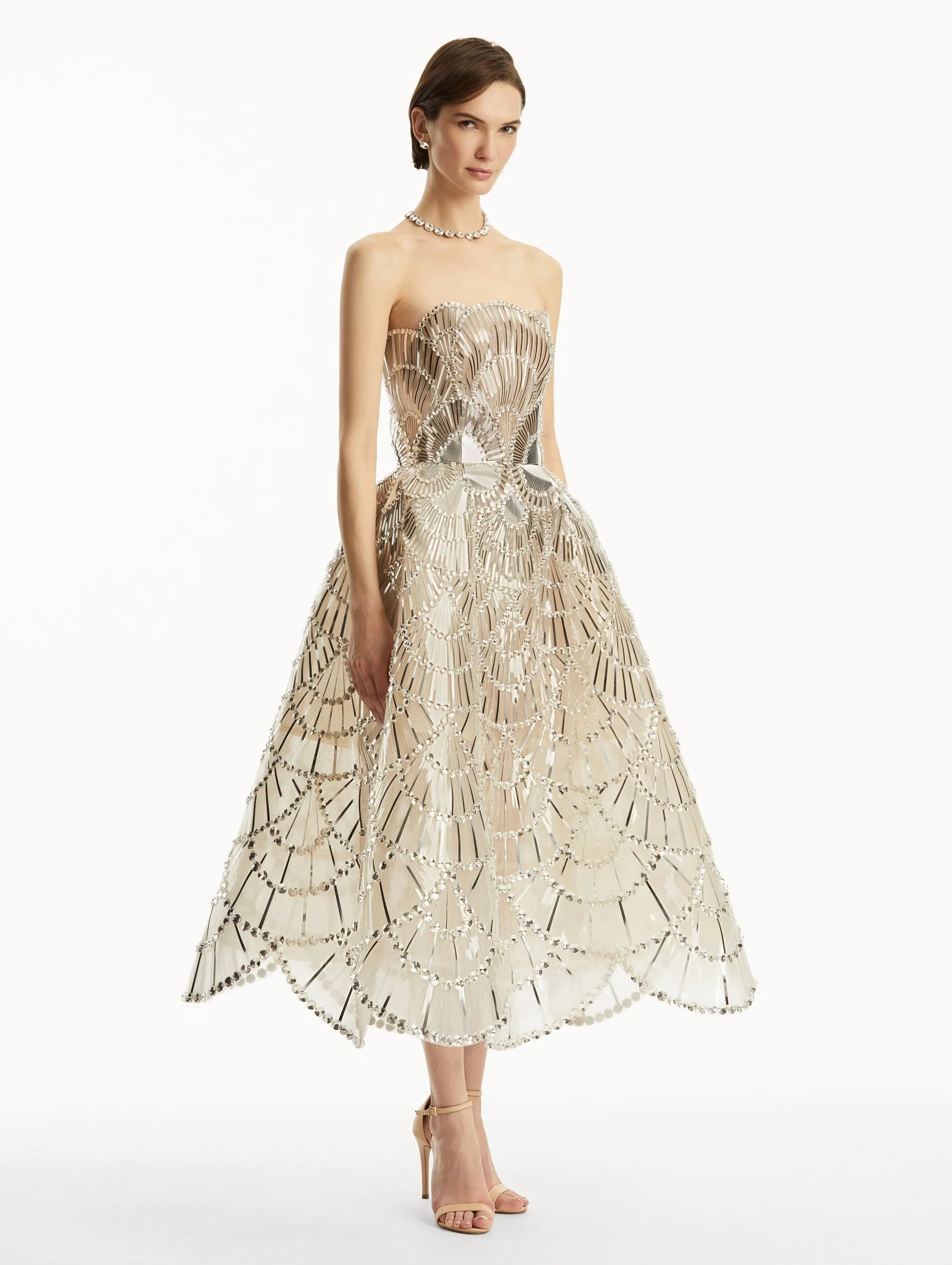 Sequin & Crystal Scallop Embroidered Gown sold by Oscar de la Renta product image thumbnail 4
