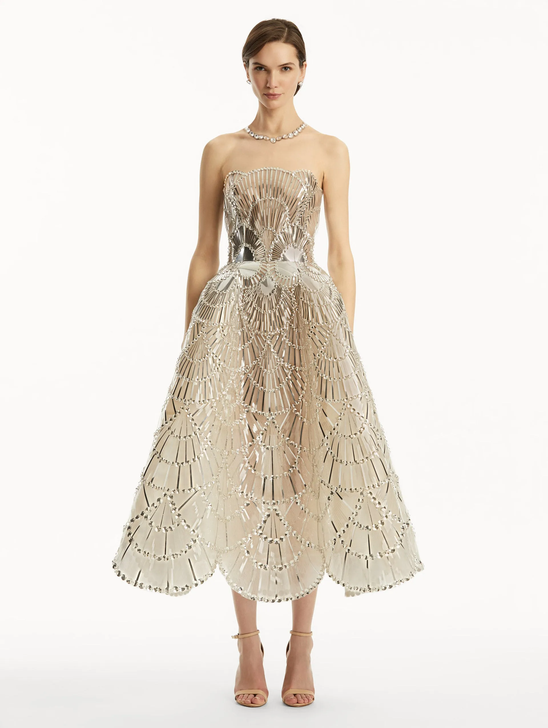 Sequin & Crystal Scallop Embroidered Gown sold by Oscar de la Renta product image thumbnail 2
