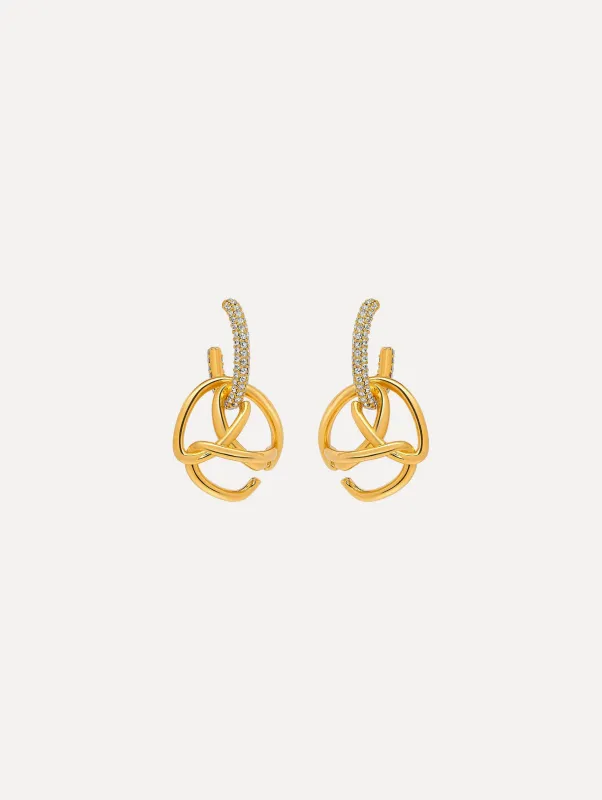 Braided O Pavé Drop Earrings sold by Oscar de la Renta