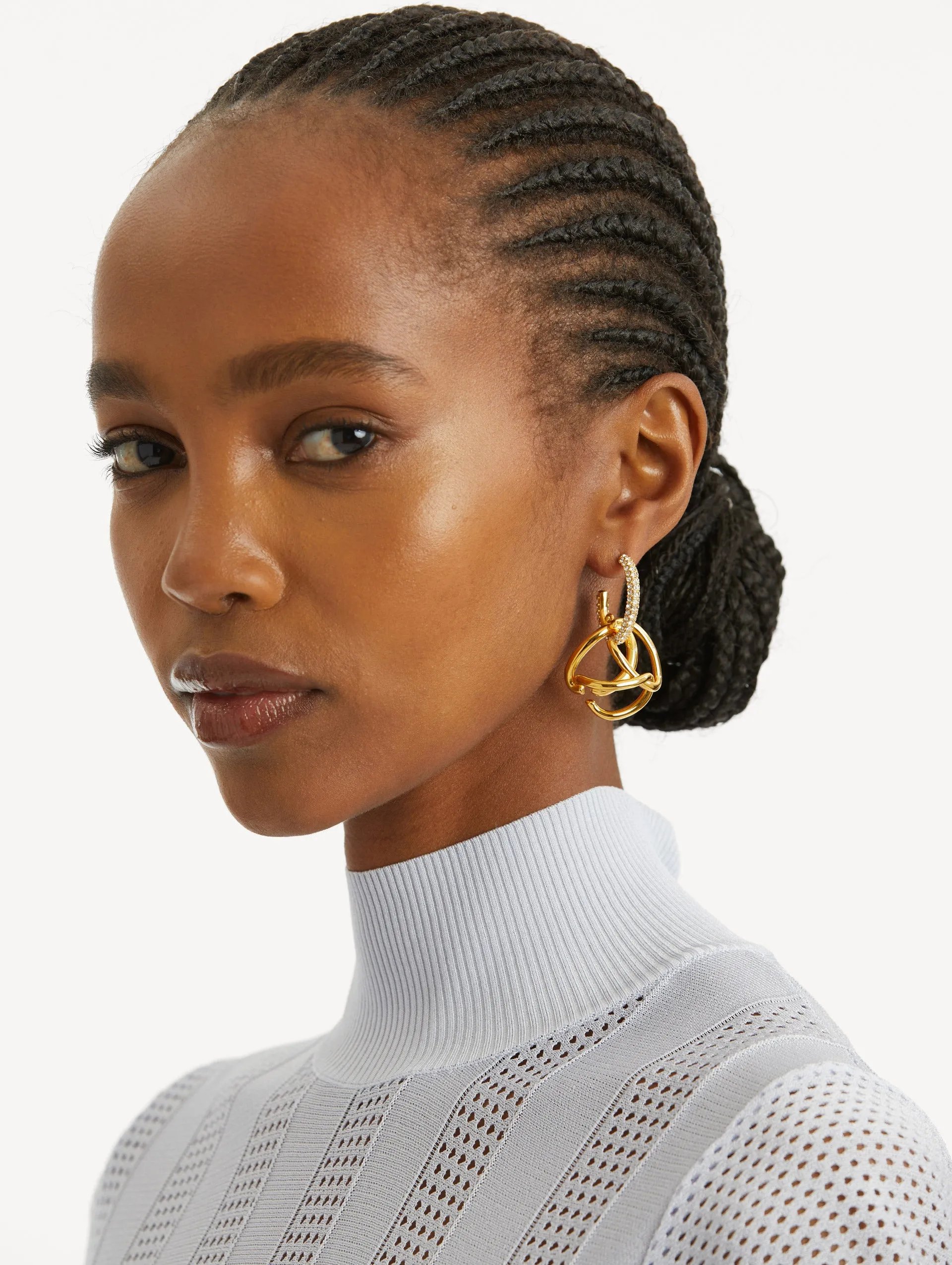 Braided O Pavé Drop Earrings sold by Oscar de la Renta product image thumbnail 2