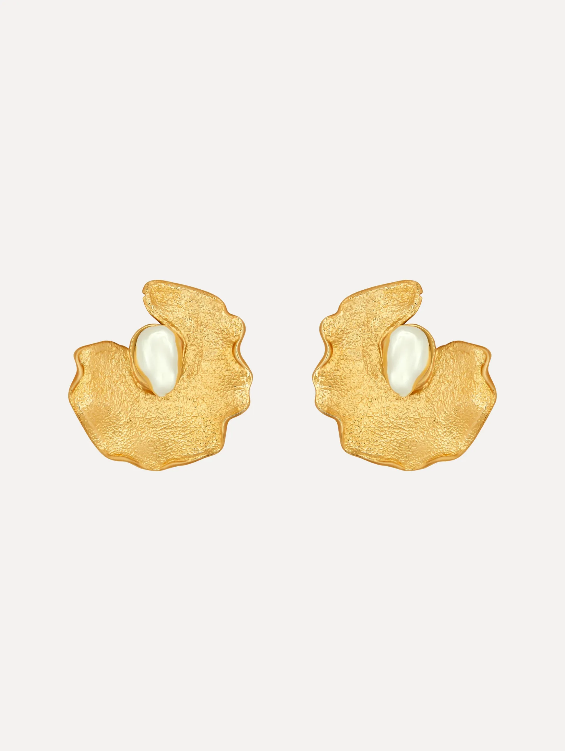 Pearl Lily Pad Earrings sold by Oscar de la Renta