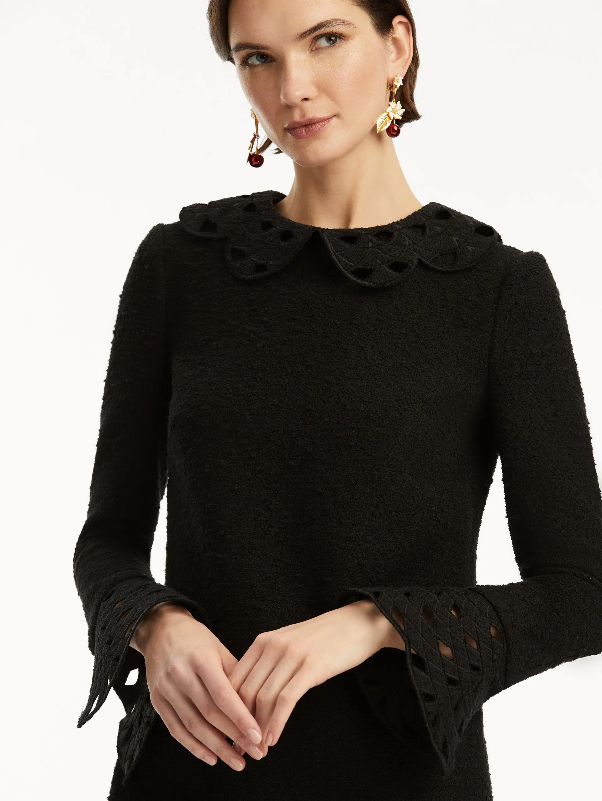 Threadwork Cutout Tweed Dress sold by Oscar de la Renta product image thumbnail 5