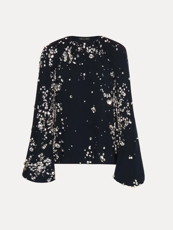 Crystal Cluster Embroidered Blouse sold by Oscar de la Renta