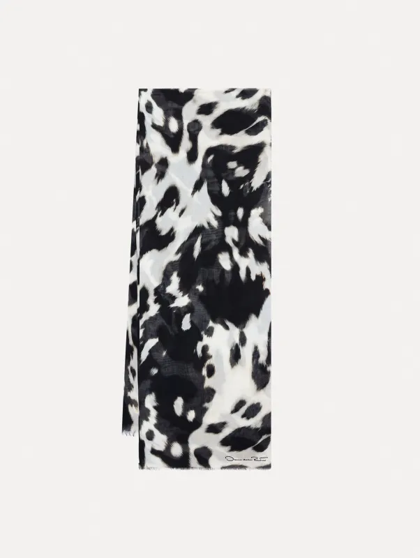 Cow Printed Foulard Scarf sold by Oscar de la Renta