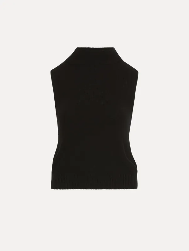 Sleeveless Mock Neck Ribbed Pullover sold by Oscar de la Renta