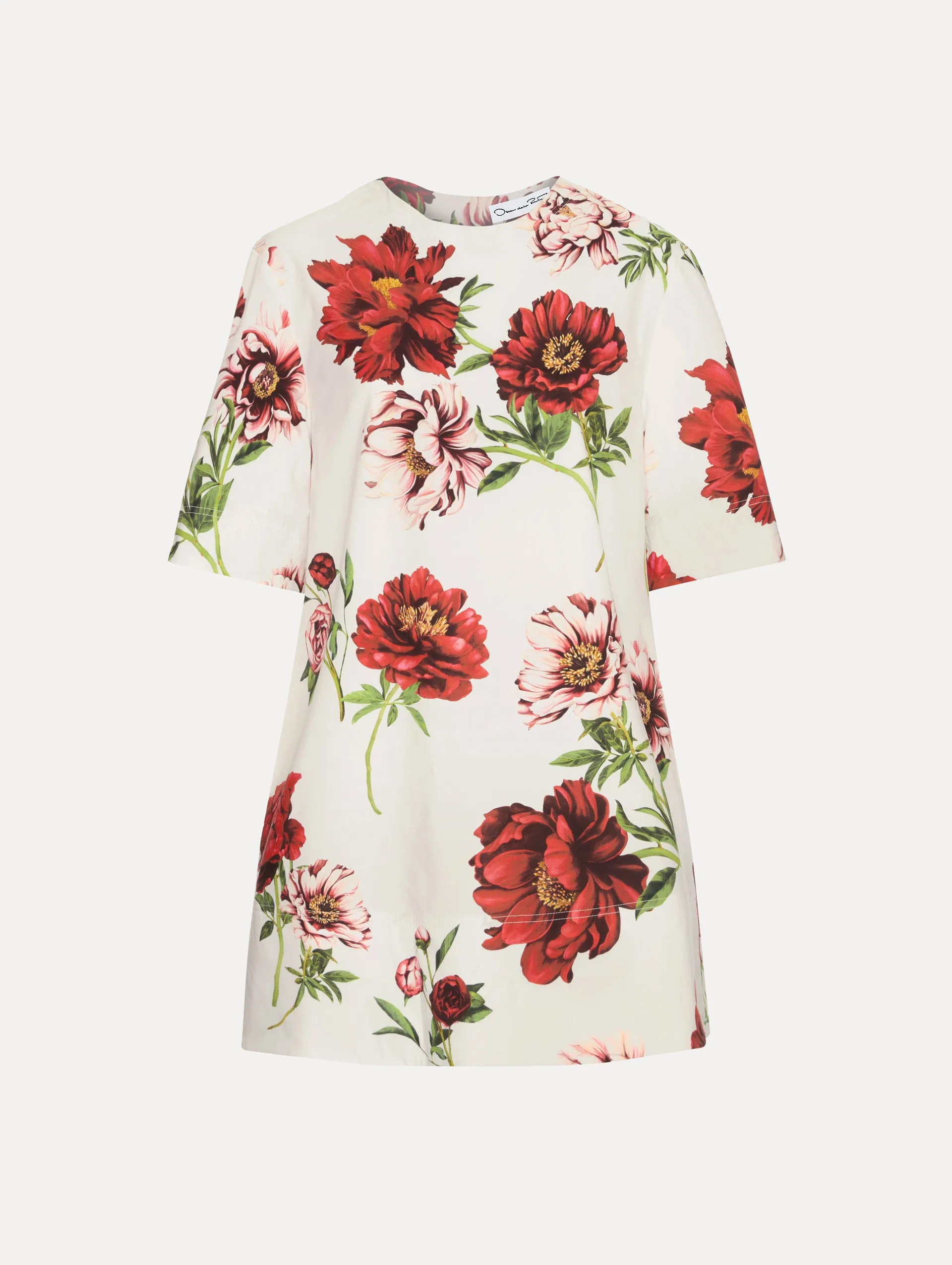 Peony Cotton Poplin Shift Dress sold by Oscar de la Renta