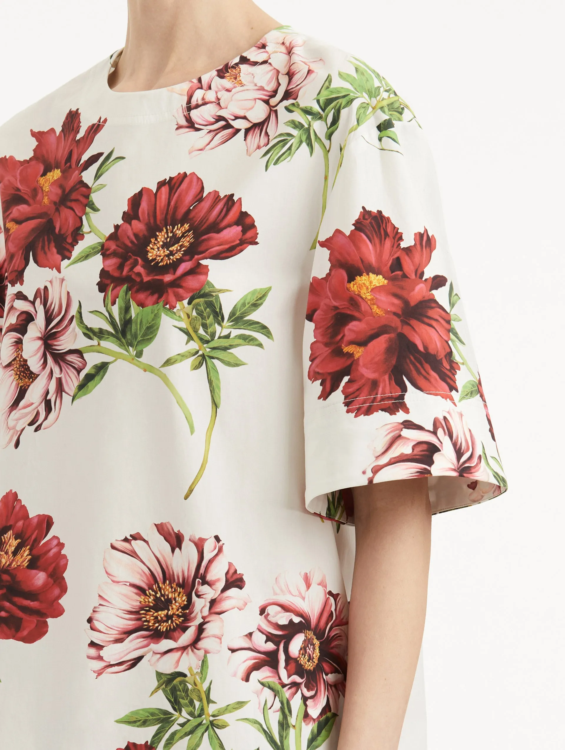 Peony Cotton Poplin Shift Dress sold by Oscar de la Renta product image thumbnail 5