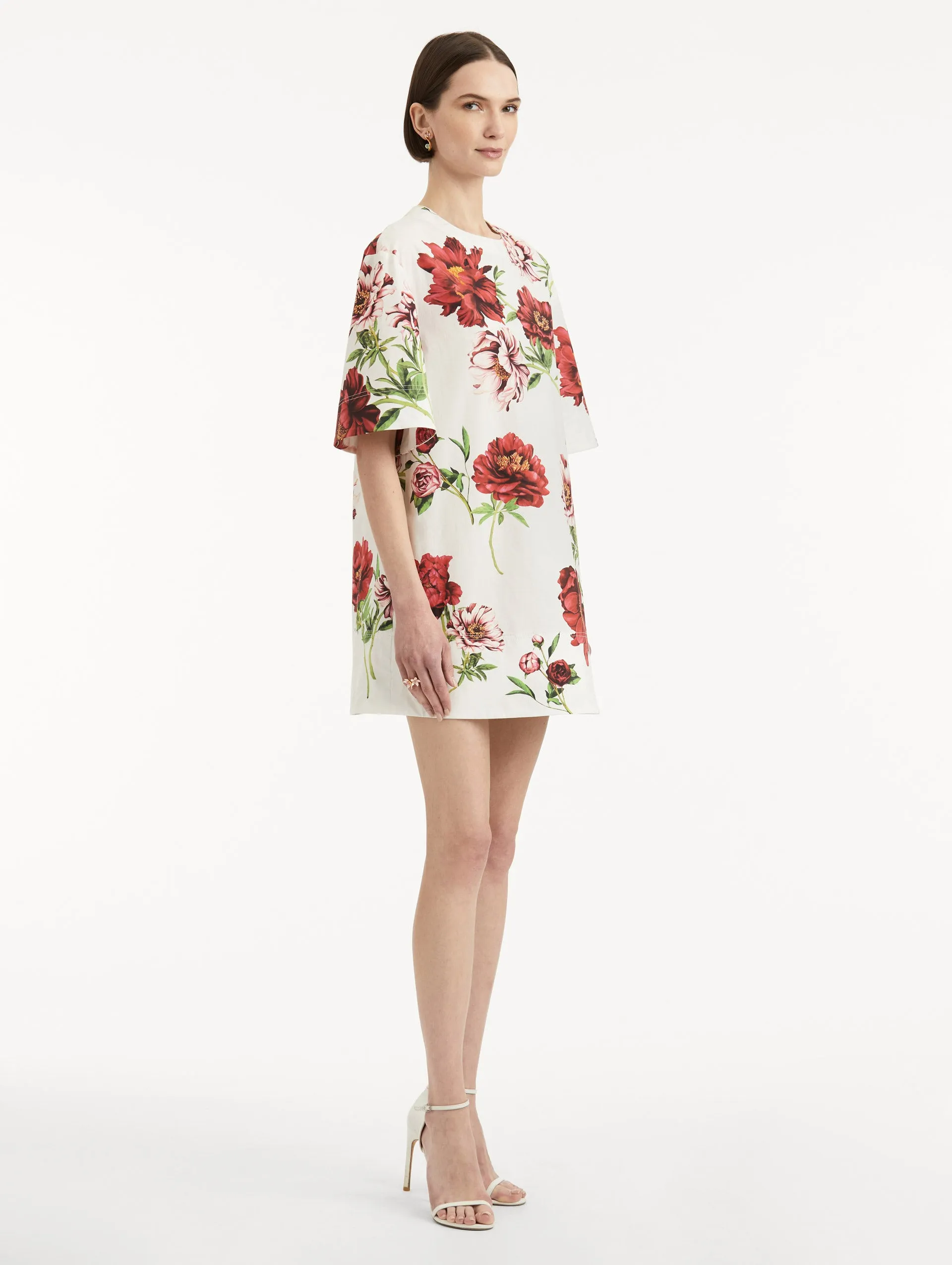 Peony Cotton Poplin Shift Dress sold by Oscar de la Renta product image thumbnail 4