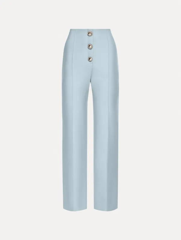 Button-Detailed Wool Pant sold by Oscar de la Renta