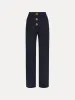 Button-Detailed Wool Pant sold by Oscar de la Renta
