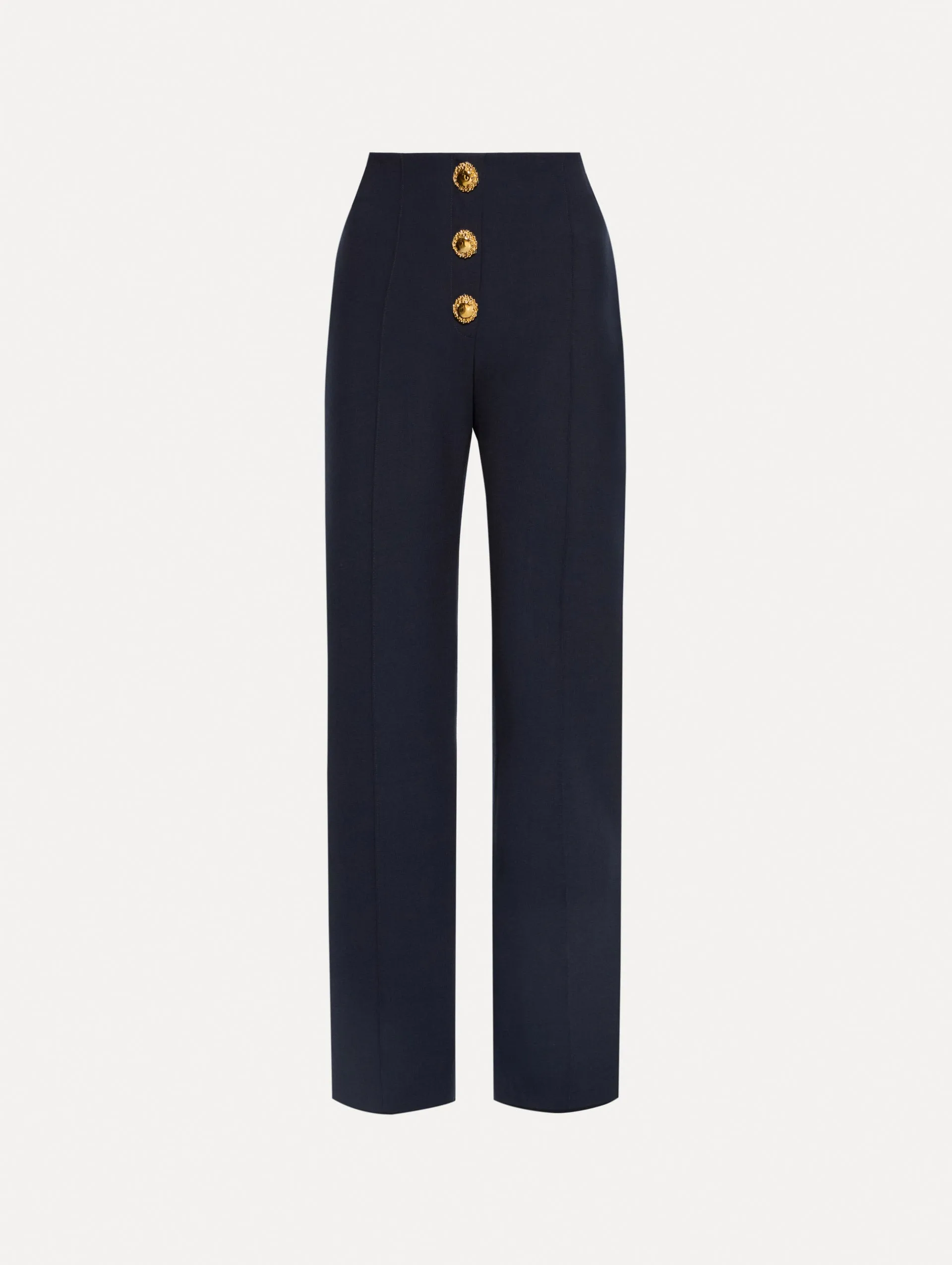Button-Detailed Wool Pant sold by Oscar de la Renta
