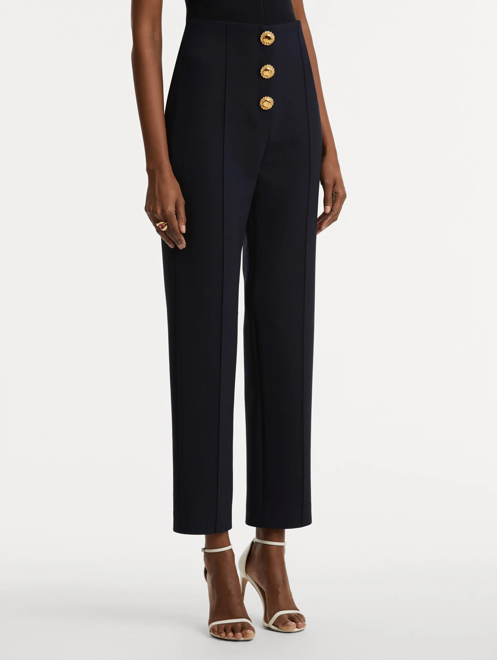 Button-Detailed Wool Pant sold by Oscar de la Renta product image thumbnail 5