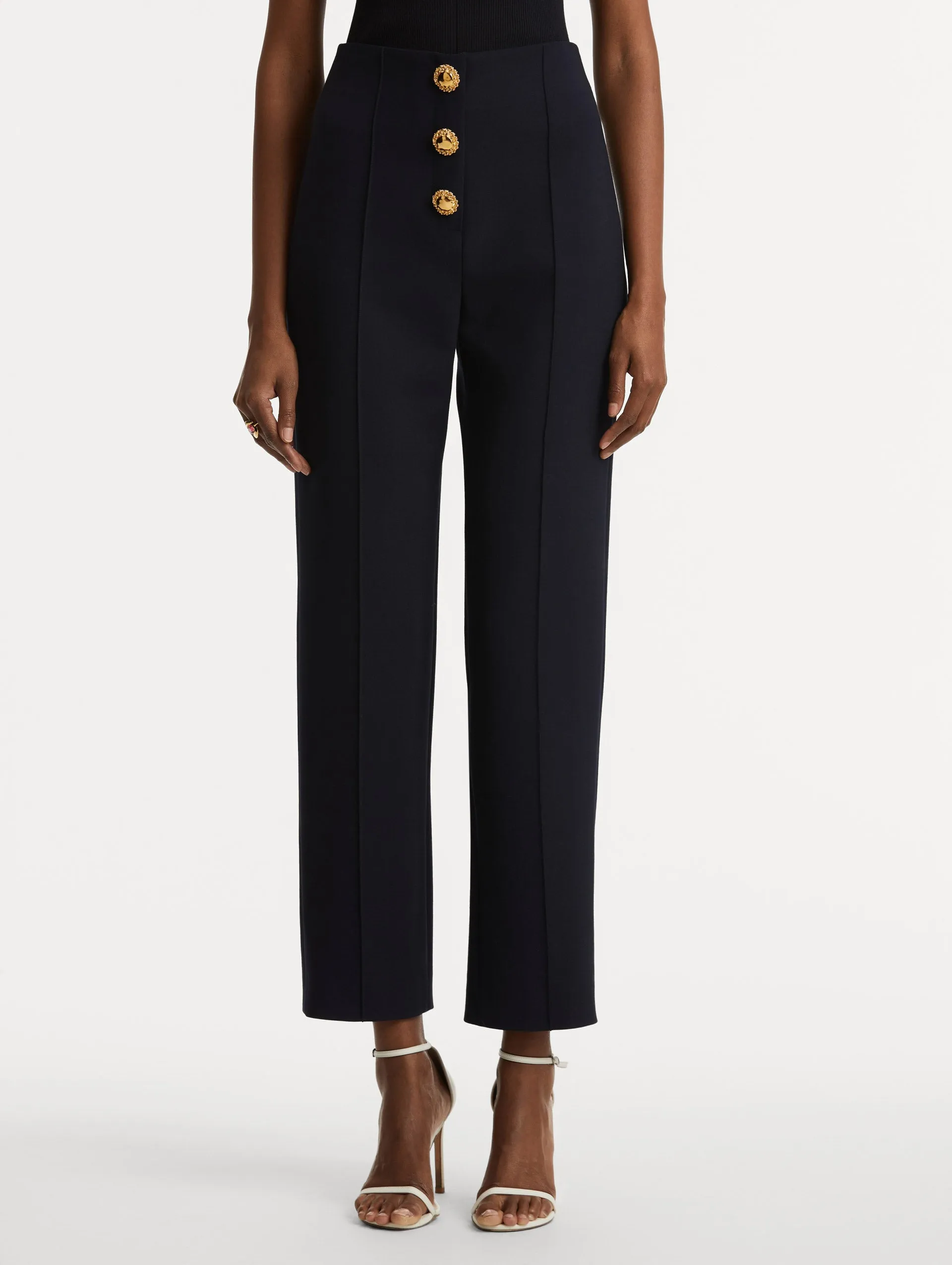 Button-Detailed Wool Pant sold by Oscar de la Renta product image thumbnail 4