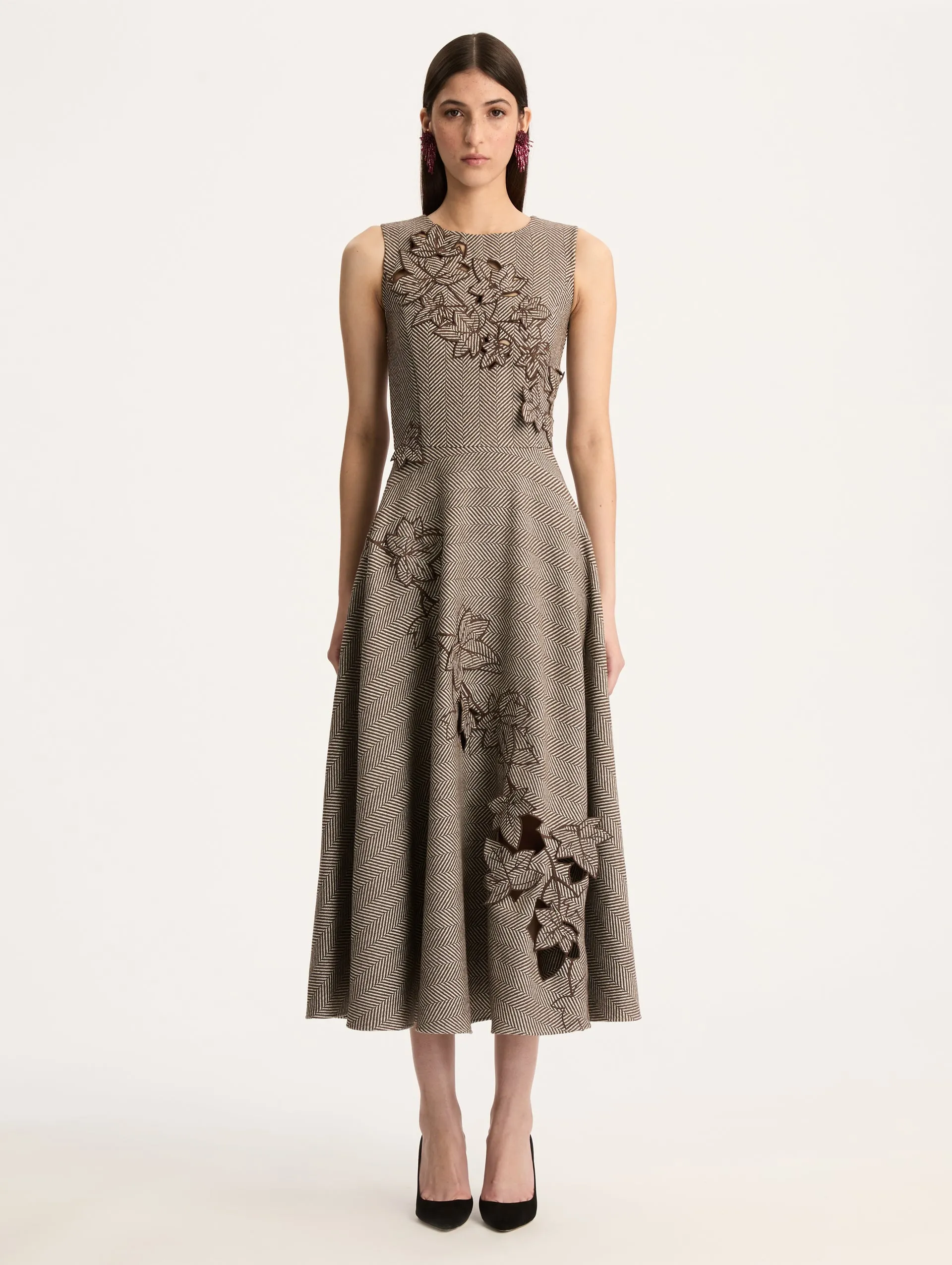 Sleeveless Embroidered Cashmere Dress sold by Oscar de la Renta