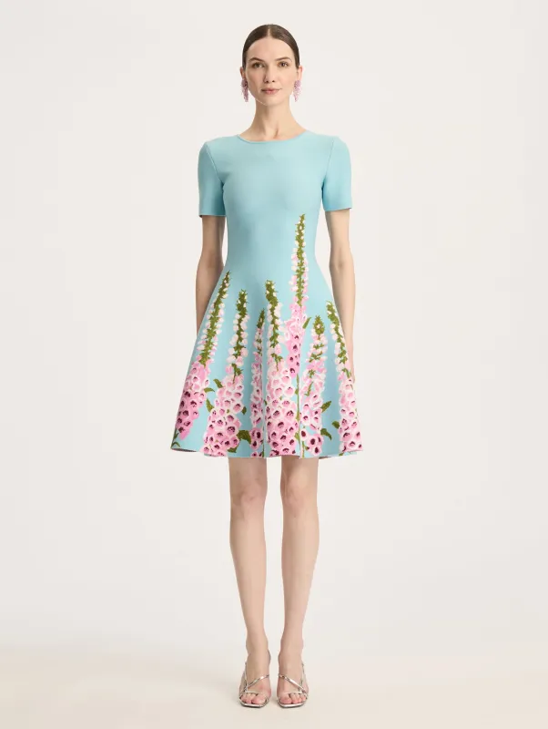 Allium Jacqaurd Fit & Flare Knit Dress sold by Oscar de la Renta