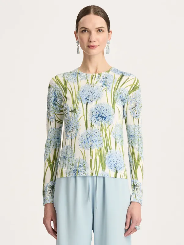 Allium Printed Cardigan sold by Oscar de la Renta