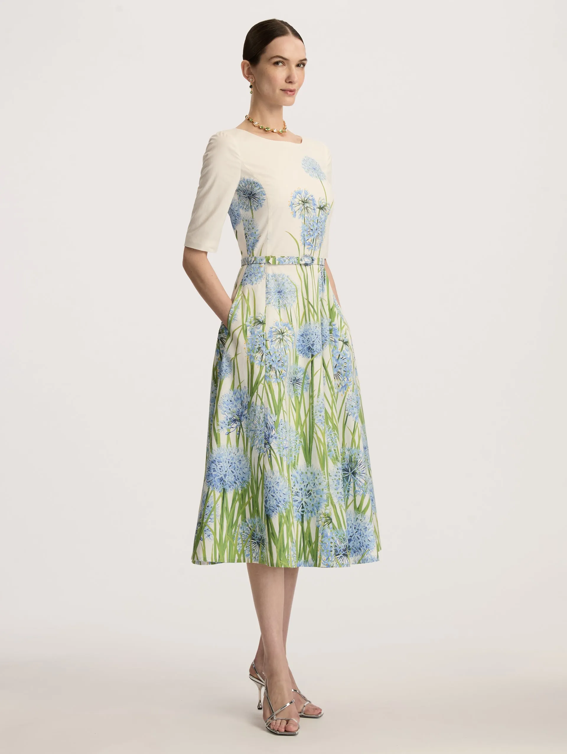 Allium Degrade Cotton Poplin Dress sold by Oscar de la Renta product image thumbnail 3