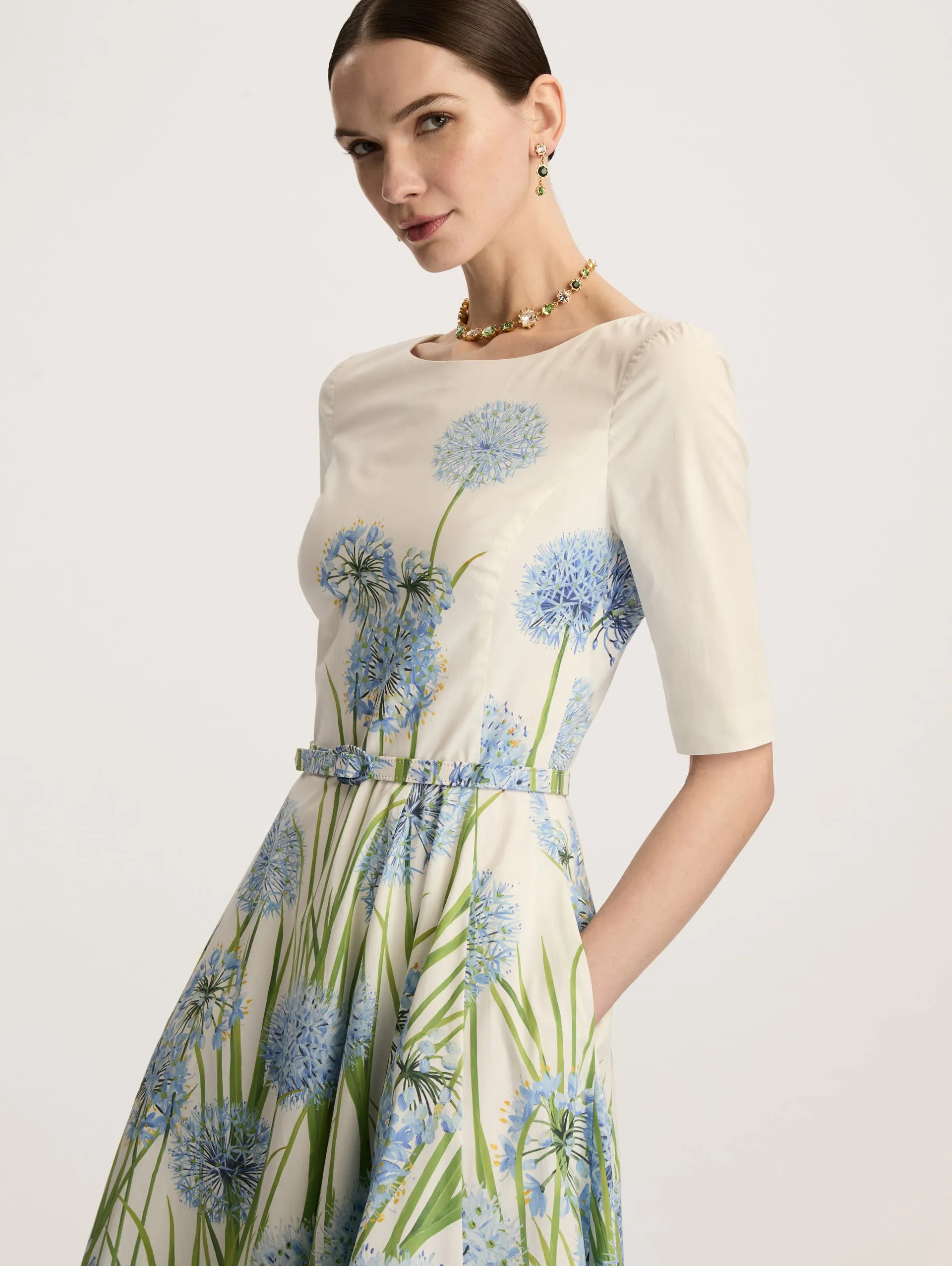 Allium Degrade Cotton Poplin Dress sold by Oscar de la Renta product image thumbnail 4