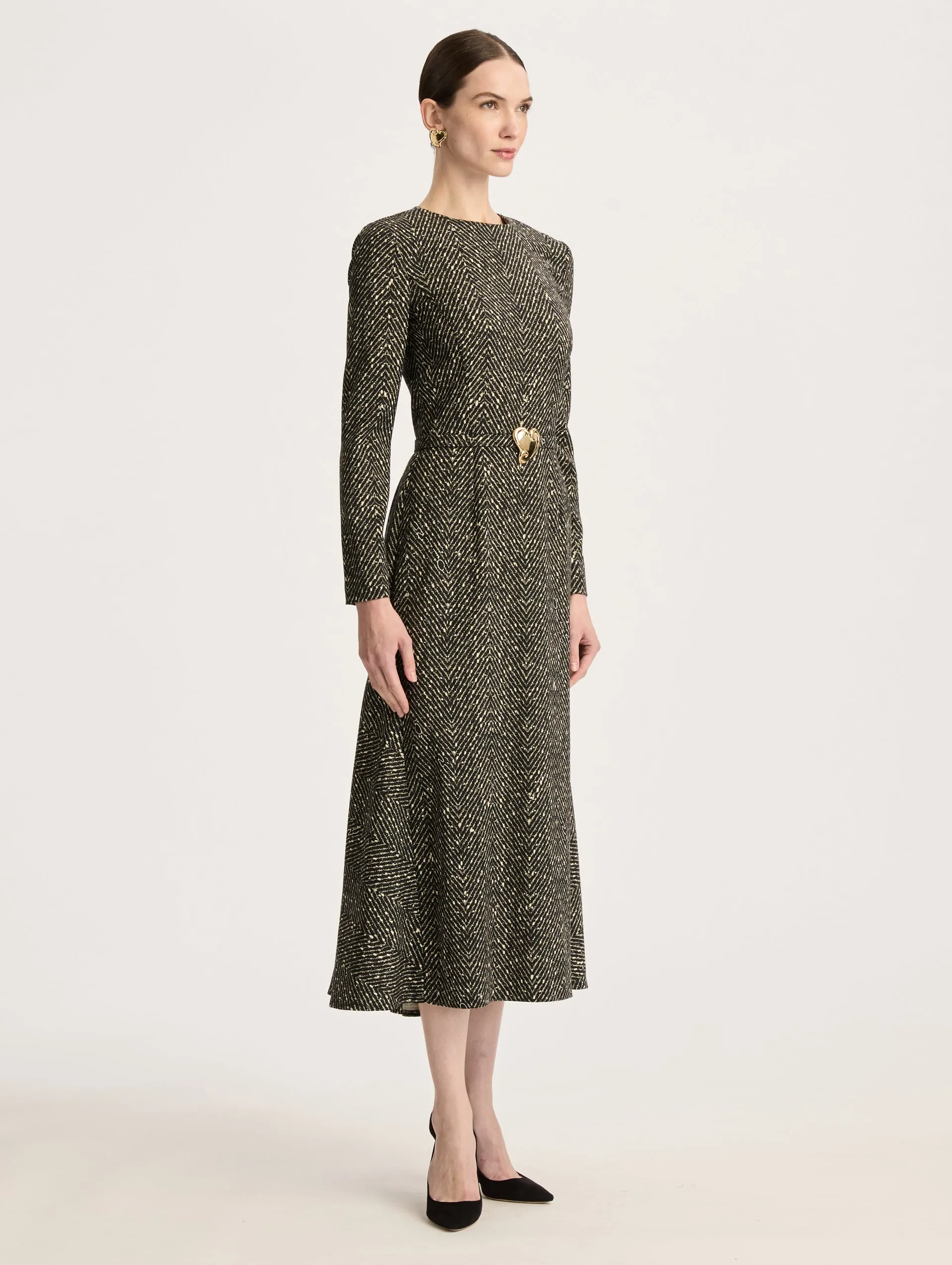 Long Sleeve Wool Dress sold by Oscar de la Renta product image thumbnail 3