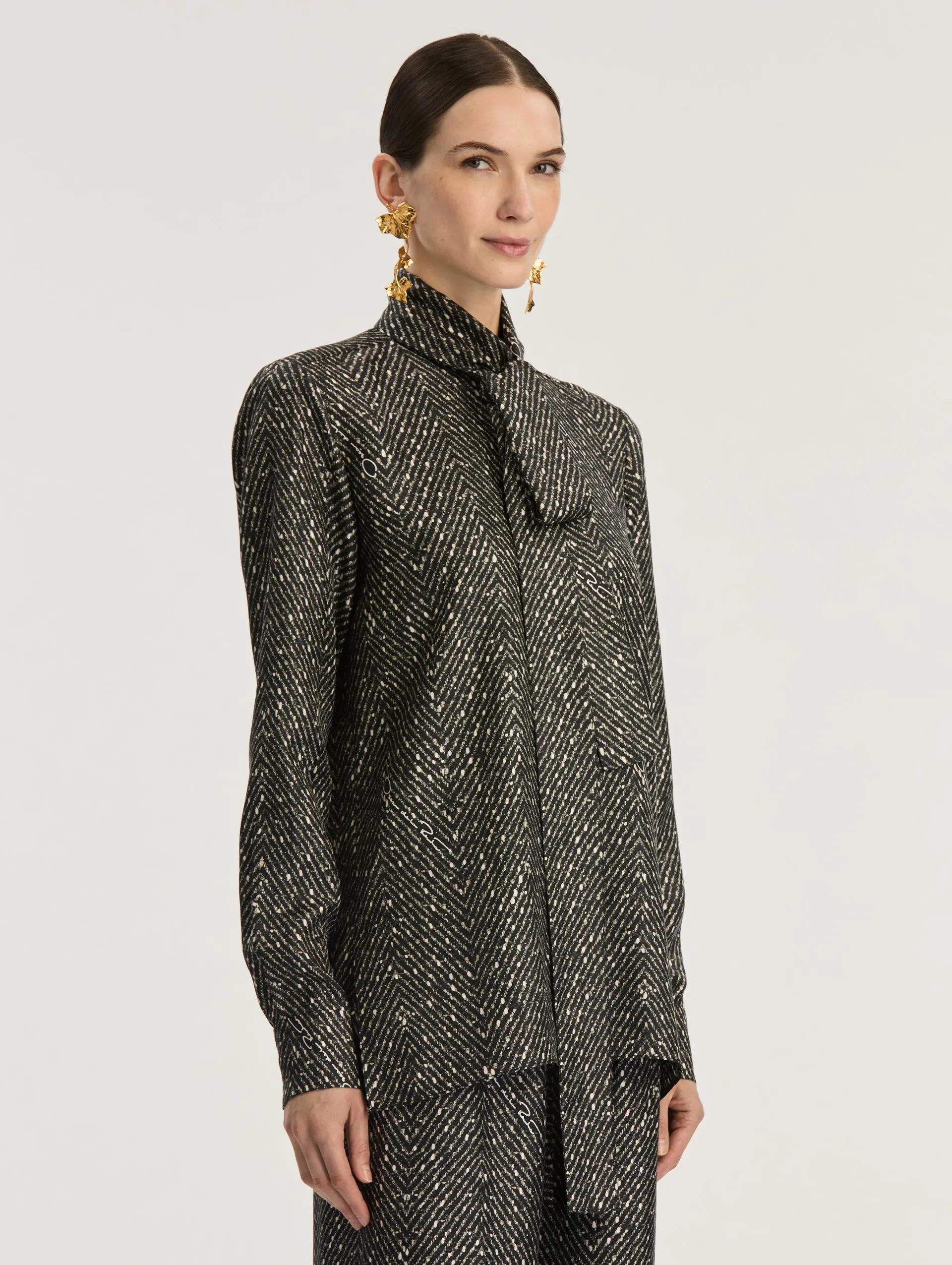 Long Sleeve Silk Blouse sold by Oscar de la Renta product image thumbnail 4