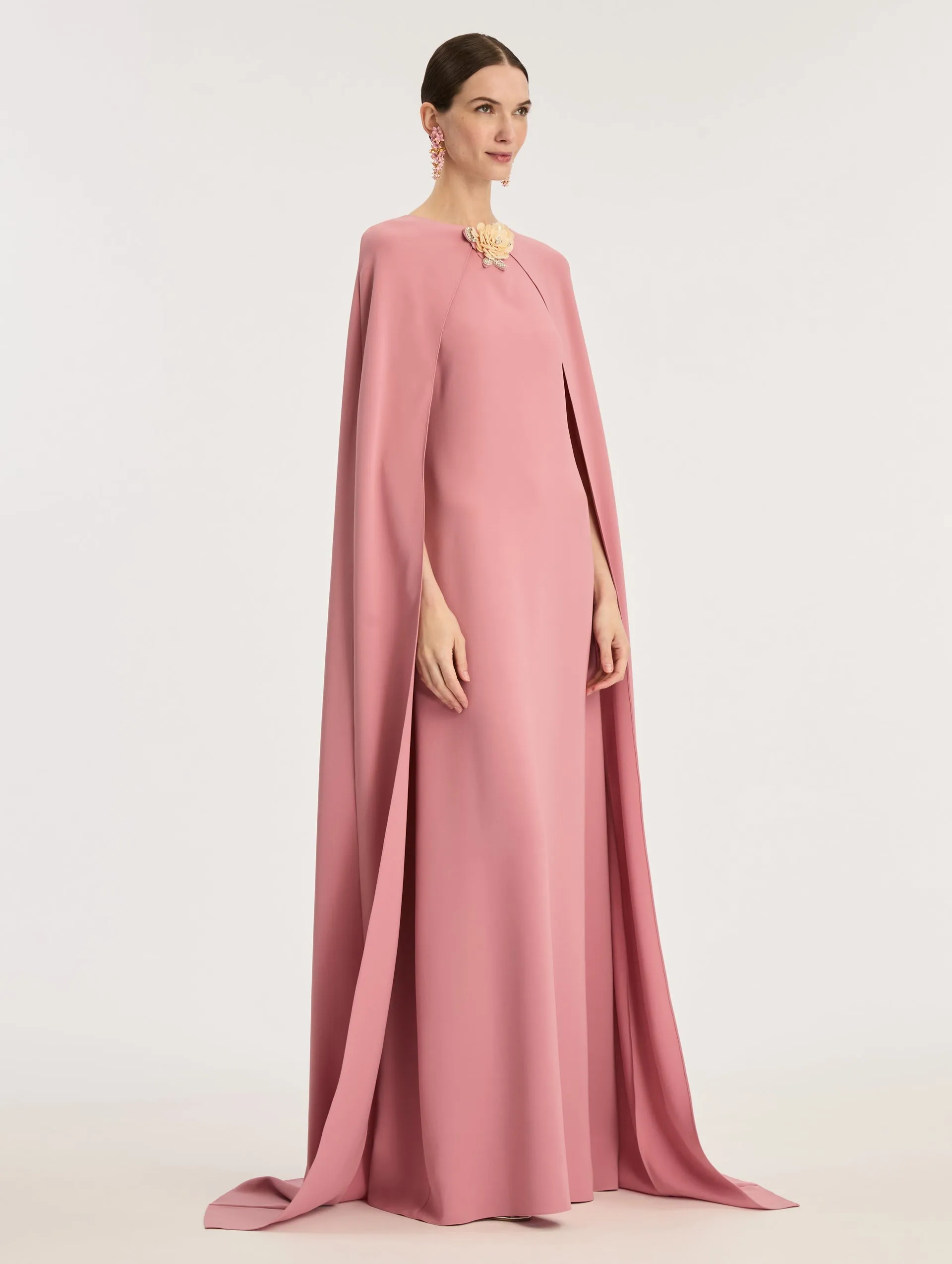 Draped Sleeve Caftan With Brooch sold by Oscar de la Renta product image thumbnail 3