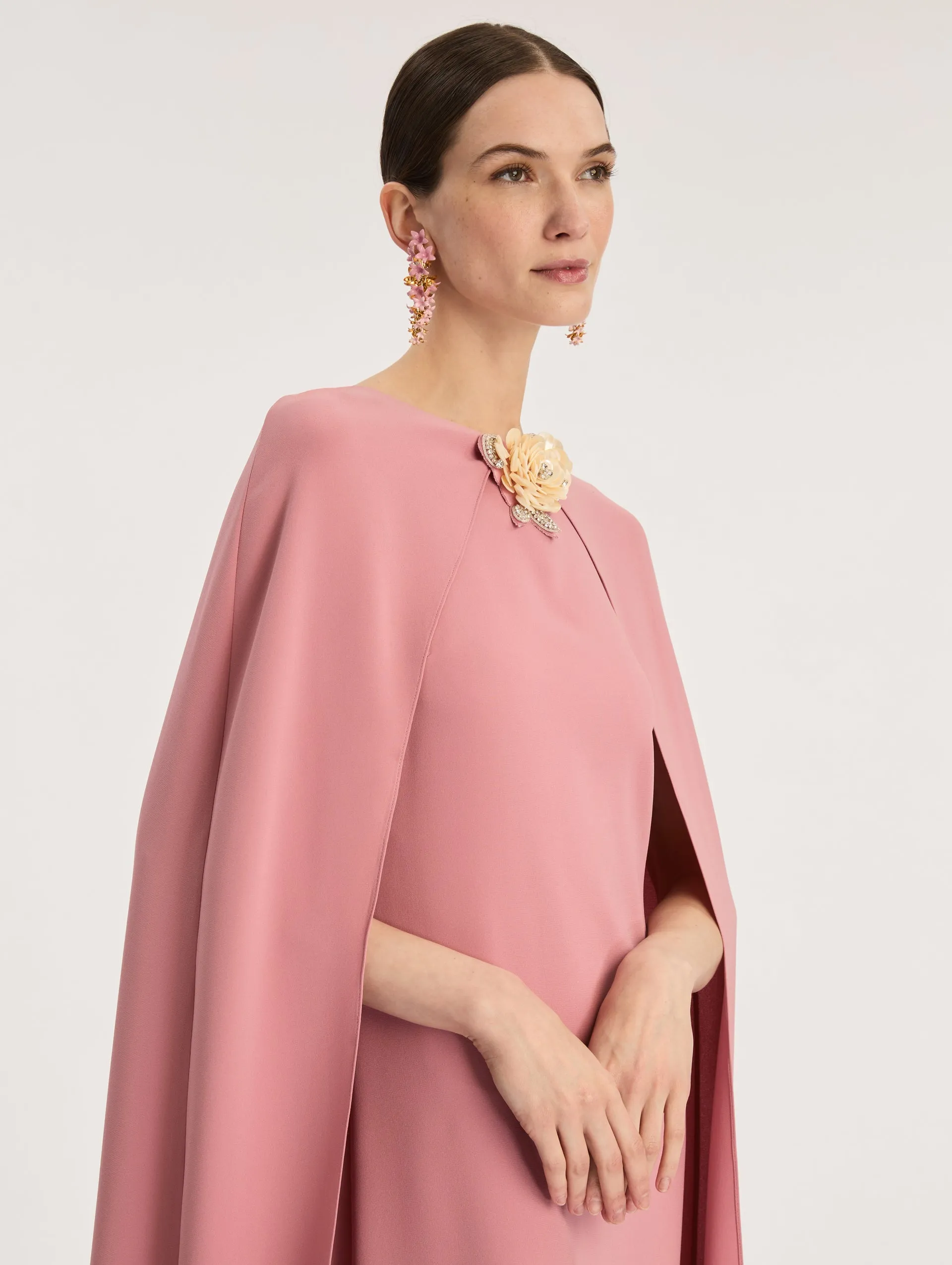 Draped Sleeve Caftan With Brooch sold by Oscar de la Renta product image thumbnail 4