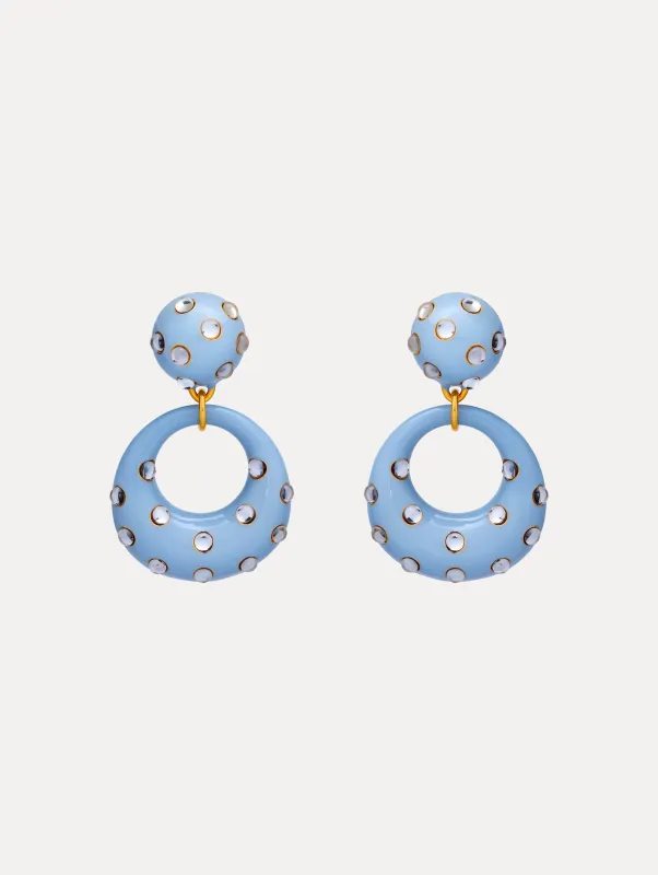 Enamel Cabochon Hoop Clip-On Earrings sold by Oscar de la Renta