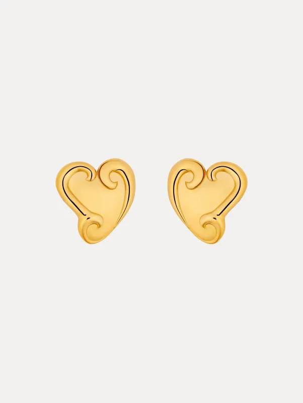 Swirl Heart Clip-On Earrings sold by Oscar de la Renta