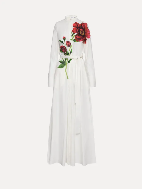 Peony Cotton Poplin Maxi Dress sold by Oscar de la Renta