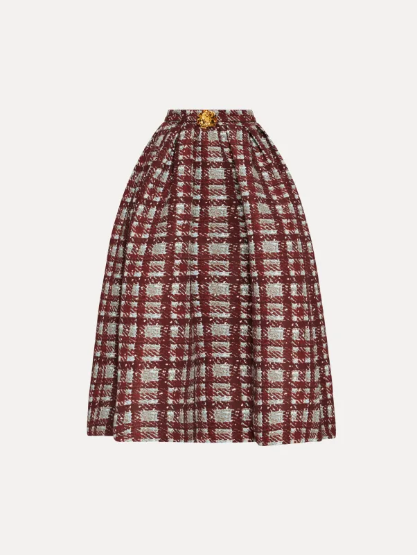 Plaid Faille Skirt sold by Oscar de la Renta